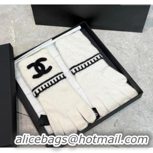 Good Looking Chanel Knit Gloves CH010501 White 2026