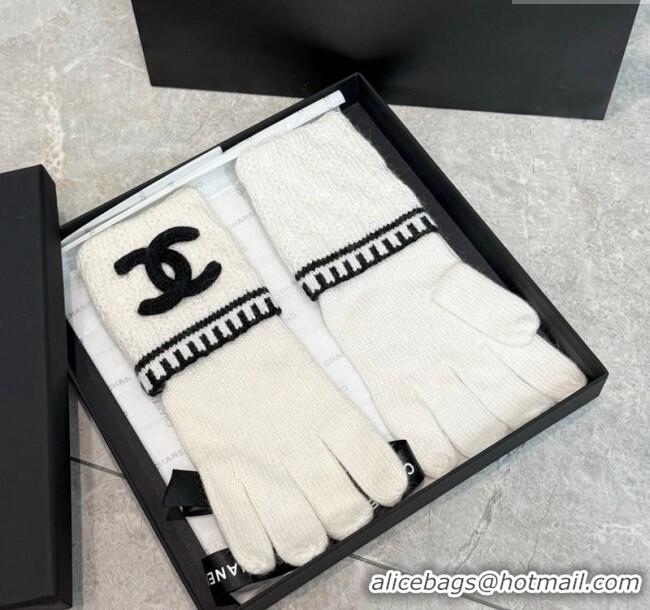 Good Looking Chanel Knit Gloves CH010501 White 2026