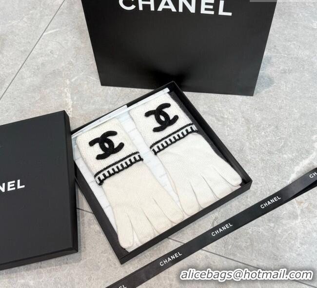 Good Looking Chanel Knit Gloves CH010501 White 2026