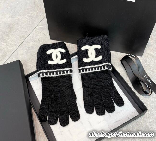 Low Cost Chanel Knit Gloves CH010501 Black 2026