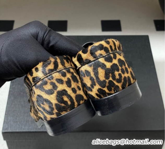 Sophisticated Saint Laurent Le Loafers Penny Slippers in Leopard Print 1215009