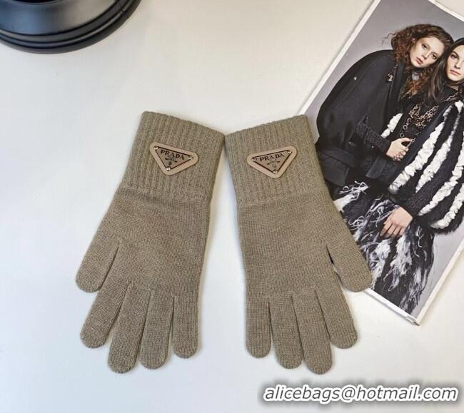 Promotional Prada Knit Scarf and Gloves Set PR010502 Coffee 2026
