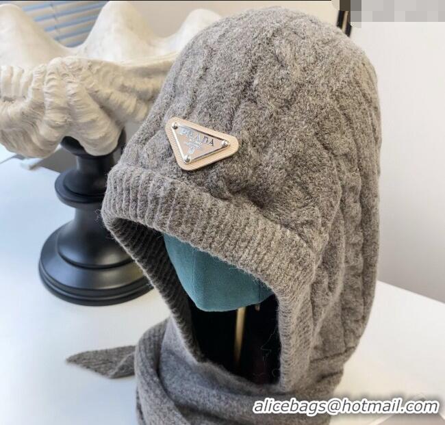 Promotional Prada Knit Scarf and Gloves Set PR010502 Coffee 2026