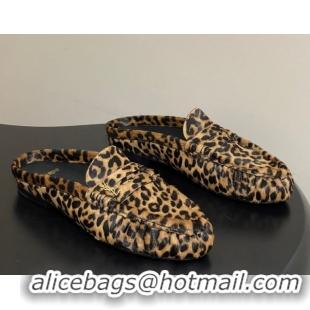 Grade Quality Saint Laurent Le Loafer Mules in Leopard Print 1215023