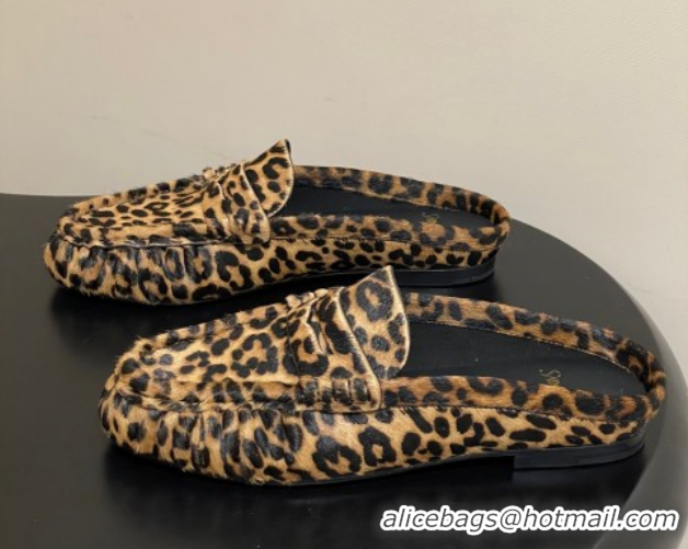 Grade Quality Saint Laurent Le Loafer Mules in Leopard Print 1215023