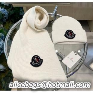 Cheapest Moncler Knit Hat and Scarf Set ML010514 White 2026