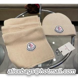 Unique Grade Moncler Knit Hat and Scarf Set ML010514 Beige 2026
