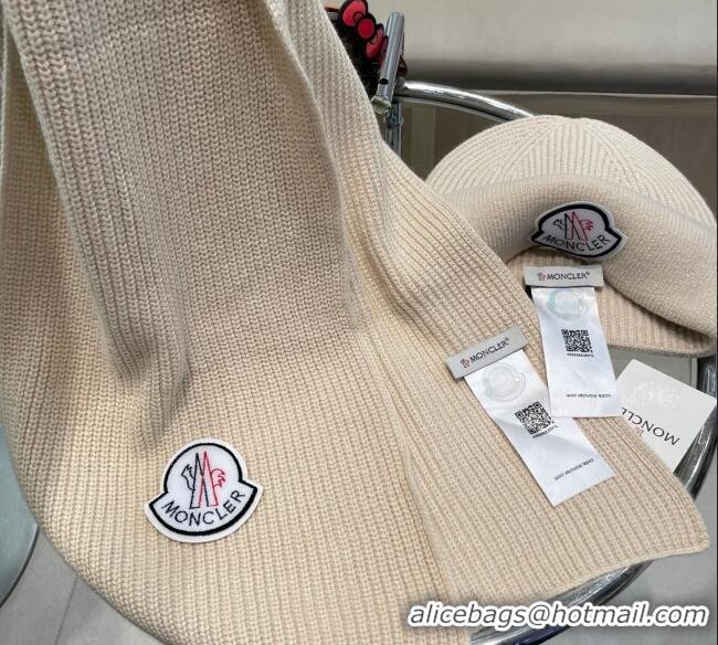 Unique Grade Moncler Knit Hat and Scarf Set ML010514 Beige 2026