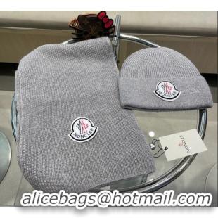 Top Grade Moncler Knit Hat and Scarf Set ML010514 Grey 2026