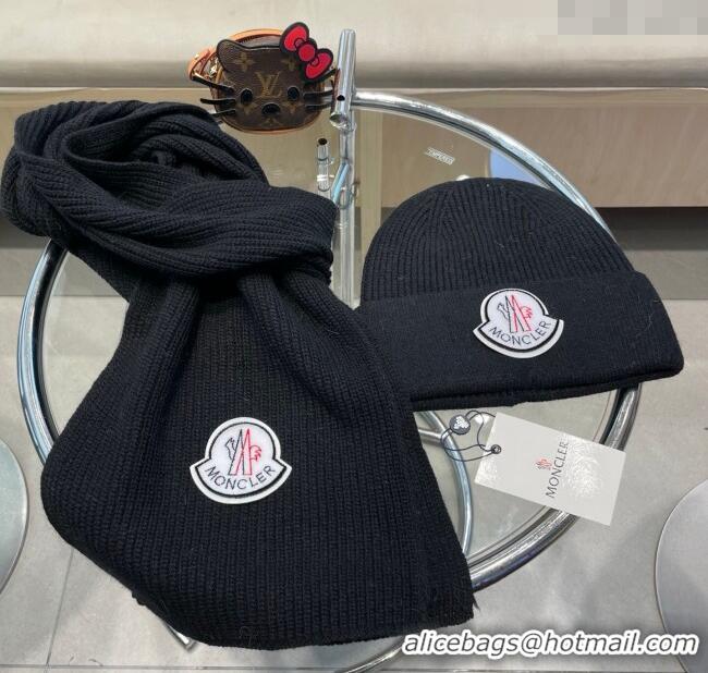 Buy Cheapest Moncler Knit Hat and Scarf Set ML010514 Black 2026
