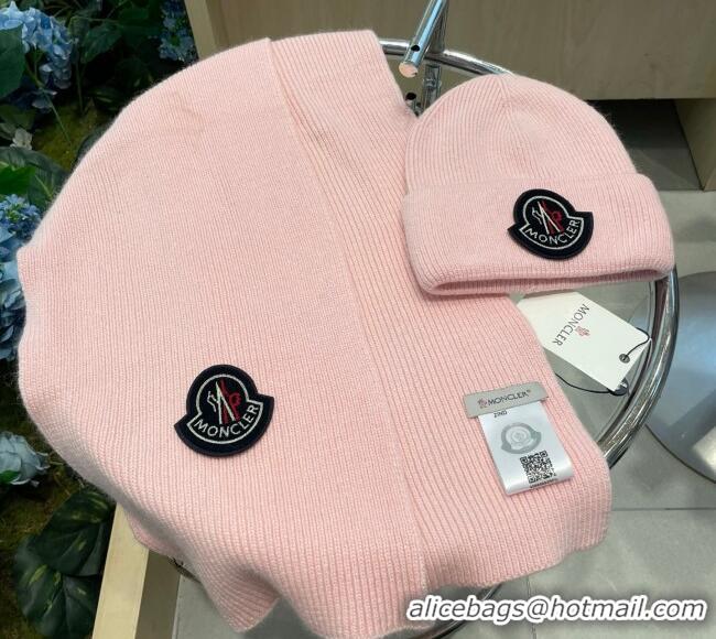 Super Quality Moncler Knit Hat and Scarf Set ML010514 Pink 2026