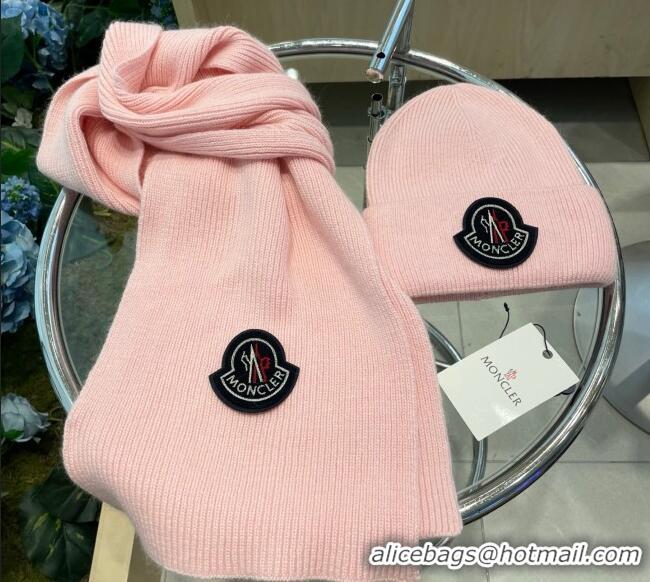 Super Quality Moncler Knit Hat and Scarf Set ML010514 Pink 2026