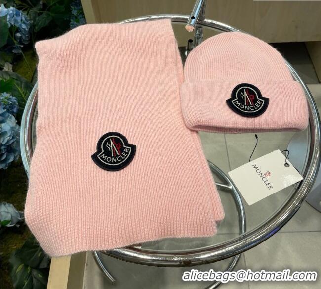 Super Quality Moncler Knit Hat and Scarf Set ML010514 Pink 2026