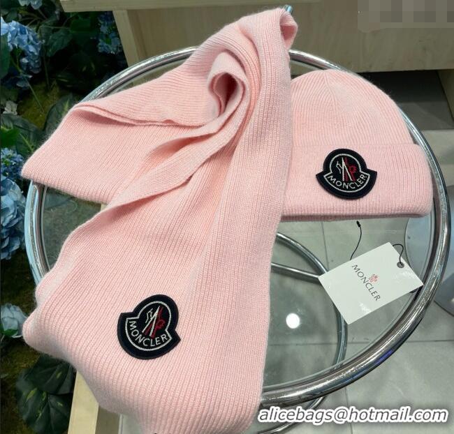 Super Quality Moncler Knit Hat and Scarf Set ML010514 Pink 2026