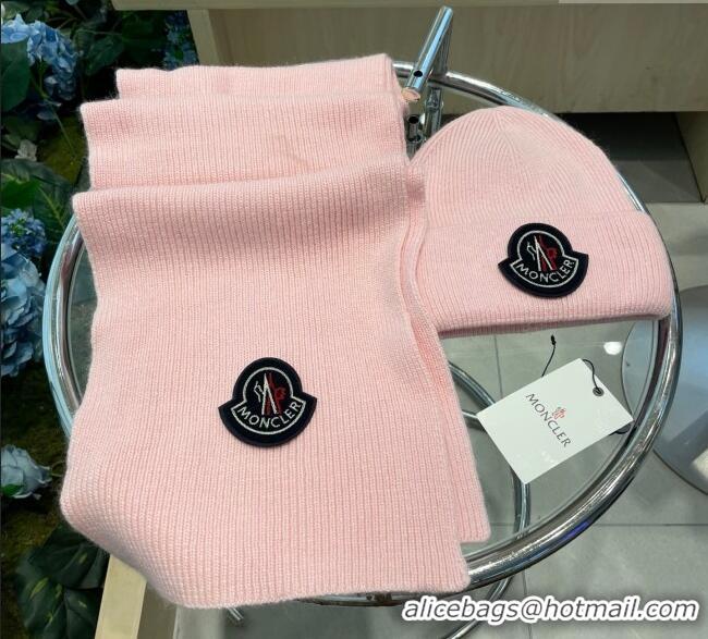 Super Quality Moncler Knit Hat and Scarf Set ML010514 Pink 2026