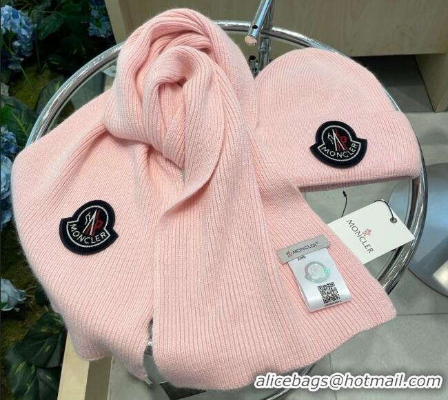 Super Quality Moncler Knit Hat and Scarf Set ML010514 Pink 2026
