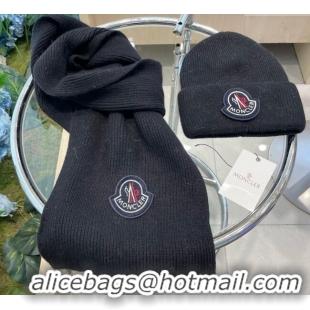 Good Quality Moncler Knit Hat and Scarf Set ML010514 Dark Blue 2026