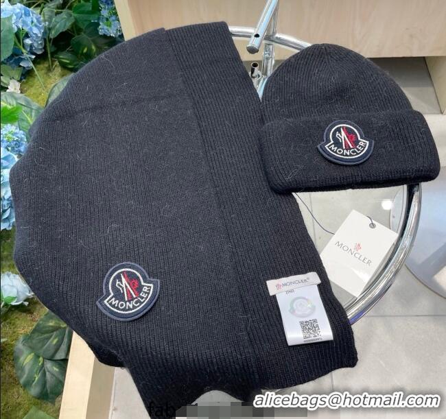 Good Quality Moncler Knit Hat and Scarf Set ML010514 Dark Blue 2026
