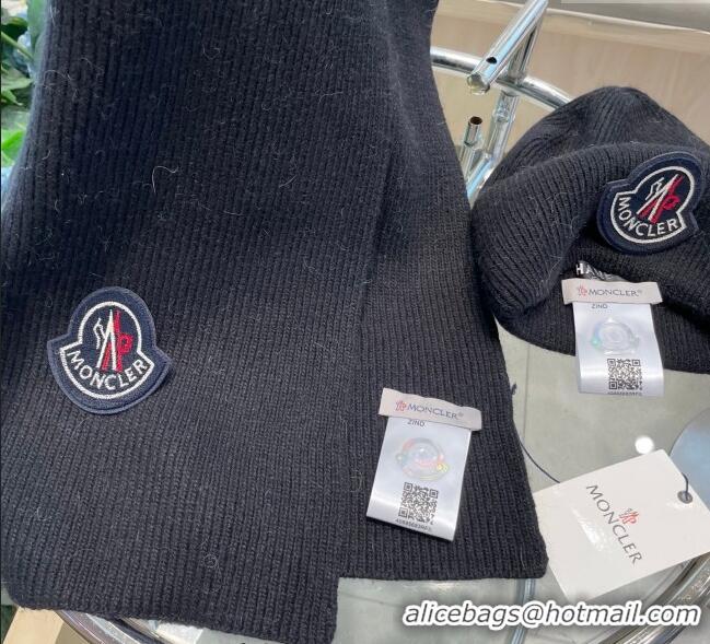 Good Quality Moncler Knit Hat and Scarf Set ML010514 Dark Blue 2026