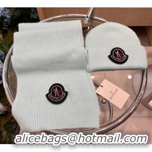 Good Looking Moncler Knit Hat and Scarf Set ML010514 Light Blue 2026 