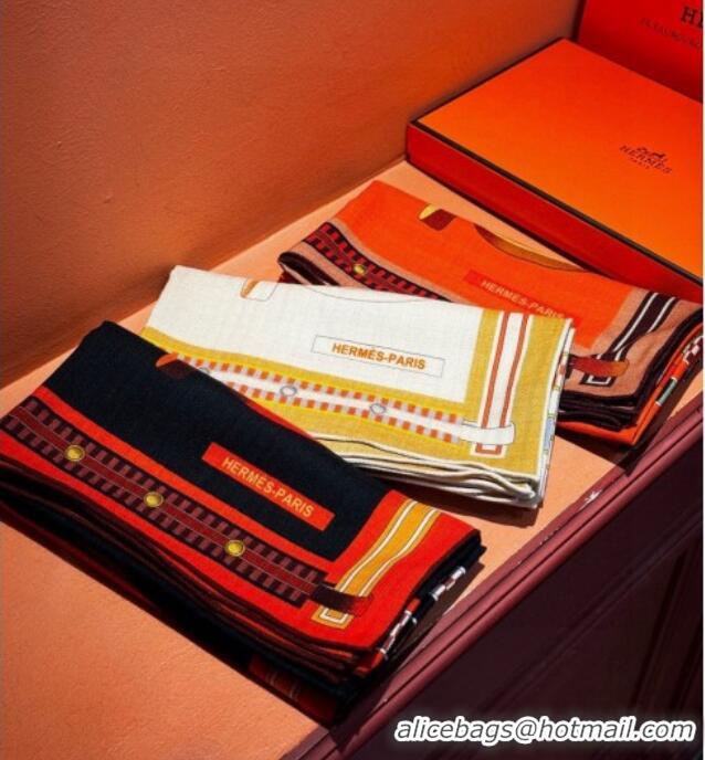 Super Quality Hermes Cashmere Silk Letters Equestres Shawl Scarf 140x140cm H1502 Beige 2026