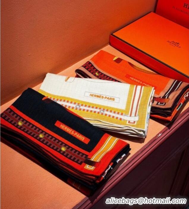 Luxury Discount Hermes Cashmere Silk Letters Equestres Shawl Scarf 140x140cm H1502 Black 2026