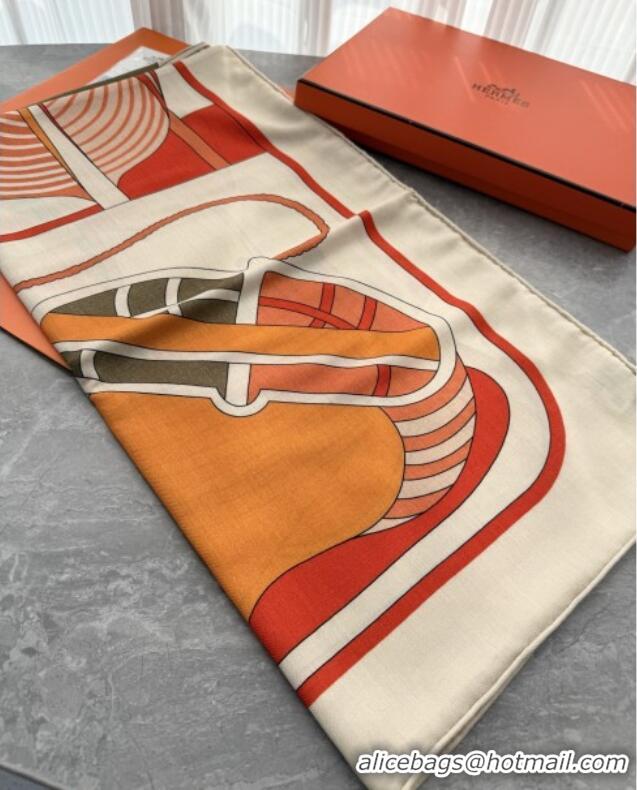 Big Discount Hermes Cashmere Silk Thalassa Shawl Scarf 140x140cm H1504 Orange 2026 Top