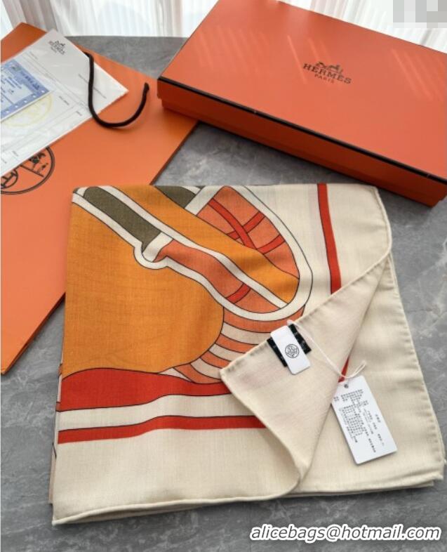 Big Discount Hermes Cashmere Silk Thalassa Shawl Scarf 140x140cm H1504 Orange 2026 Top