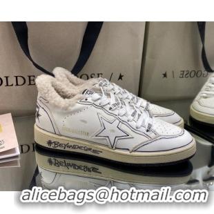 Unique Style Golden Goose Women's Super-Star Sneakers in White Leather and Wool GGDB103115 1031075