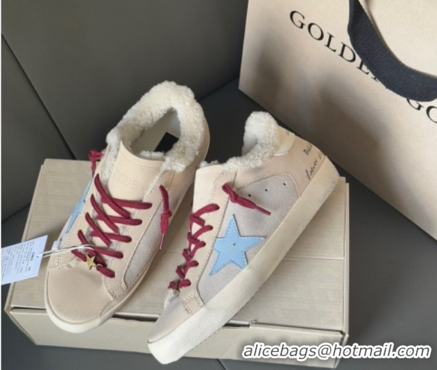 Best Product Golden Goose Women's Super-Star Sneakers in Light Pink Leather and Wool GGDB1031022 1031082