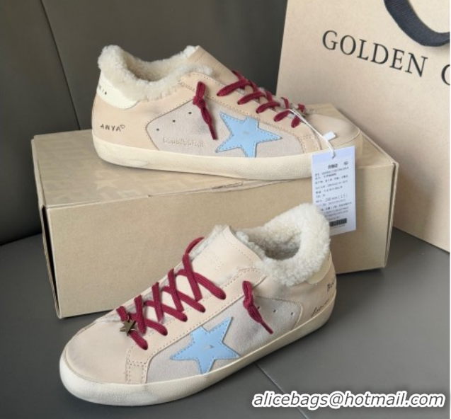 Best Product Golden Goose Women's Super-Star Sneakers in Light Pink Leather and Wool GGDB1031022 1031082