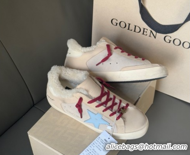 Best Product Golden Goose Women's Super-Star Sneakers in Light Pink Leather and Wool GGDB1031022 1031082