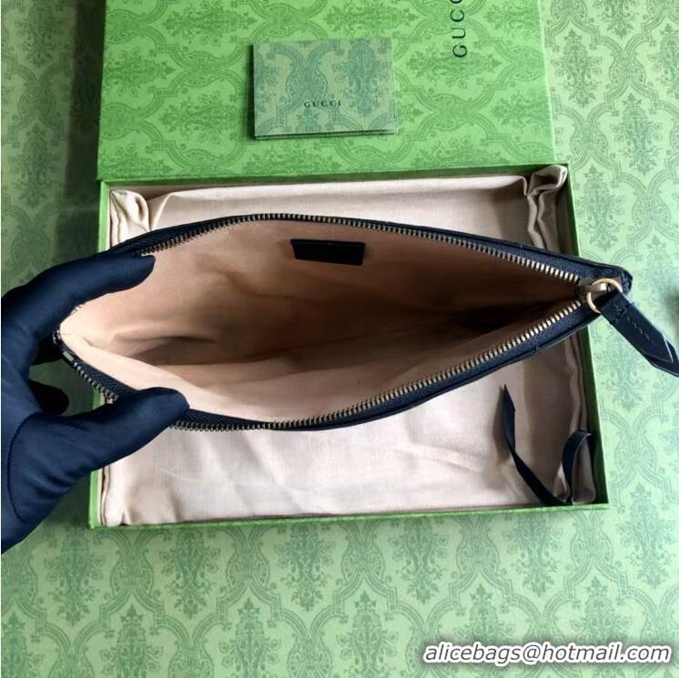 Grade Design Gucci GG Marmont Leather Pouch Clutch Bag 476440 Black