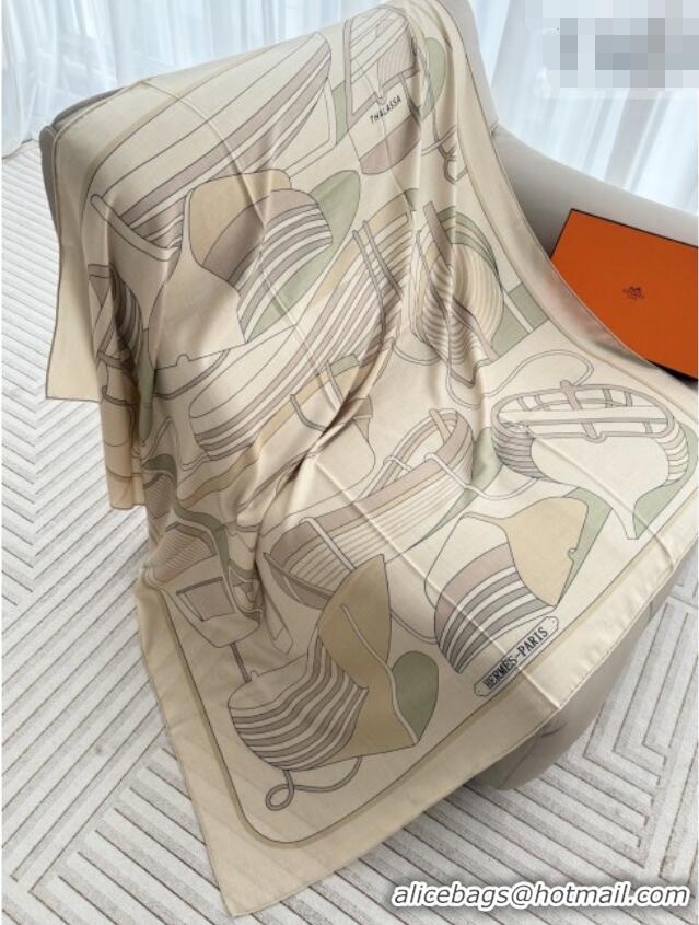 Promotional Hermes Cashmere Silk Thalassa Shawl Scarf 140x140cm H1505 Beige 2026 Top