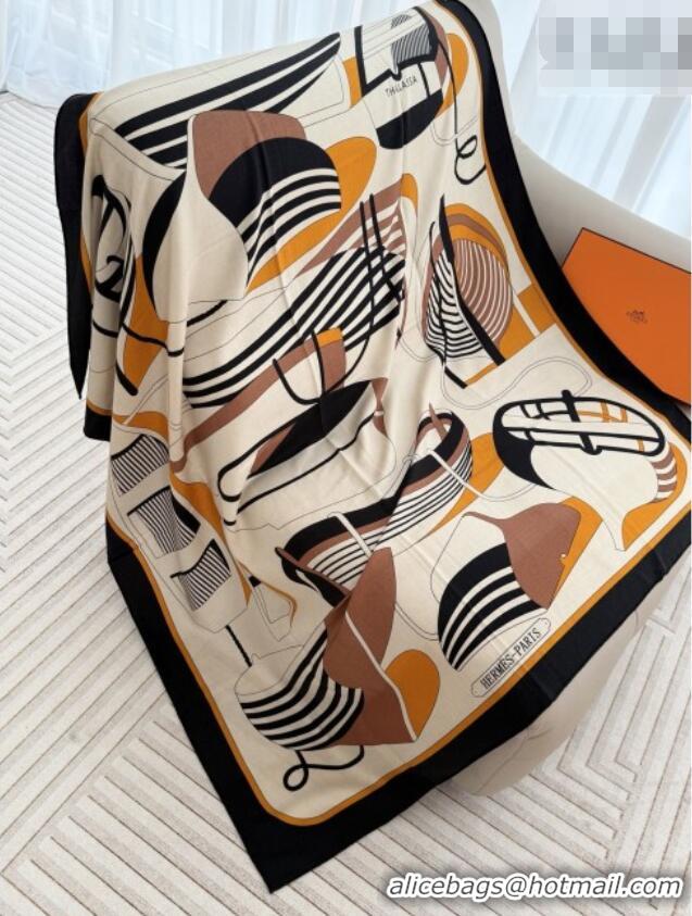 Best Price Hermes Cashmere Silk Thalassa Shawl Scarf 140x140cm H1505 Black 2026 Top