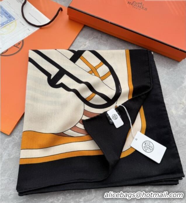 Best Price Hermes Cashmere Silk Thalassa Shawl Scarf 140x140cm H1505 Black 2026 Top
