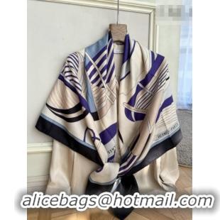 New Design Hermes Cashmere Silk Thalassa Shawl Scarf 140x140cm H1505 Blue 2026 Top