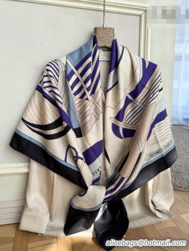 New Design Hermes Cashmere Silk Thalassa Shawl Scarf 140x140cm H1505 Blue 2026 Top