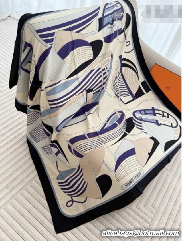 New Design Hermes Cashmere Silk Thalassa Shawl Scarf 140x140cm H1505 Blue 2026 Top