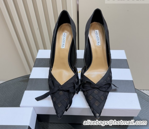 Classic Hot Aquazzura Mesh Pumps 10cm Heel A091607 Black 5091607