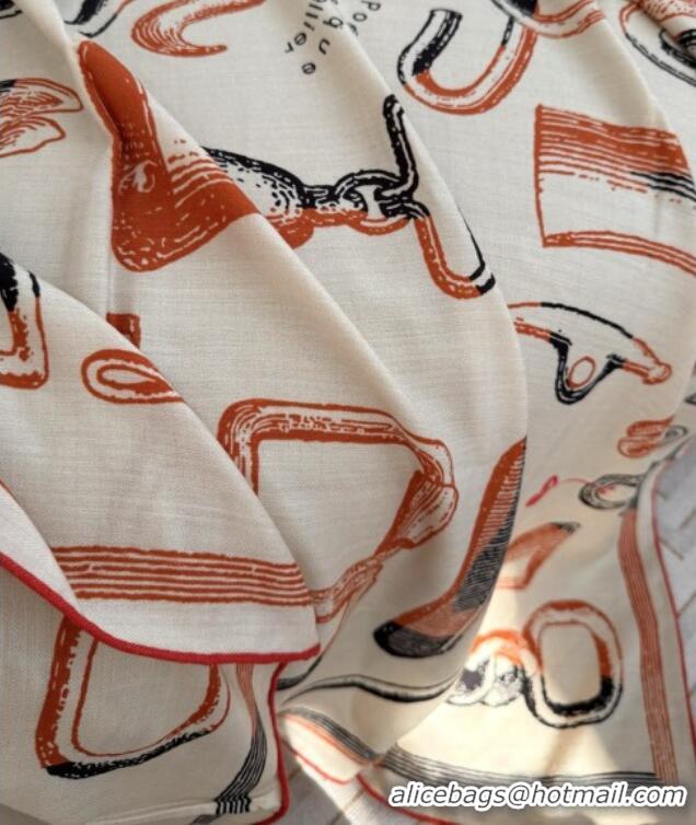 Discount Hermes Inventaire Poetique Pour un Conte Sellier Shawl 140 Scarf 140x140cm H1512 Beige/Orange 2026 Top