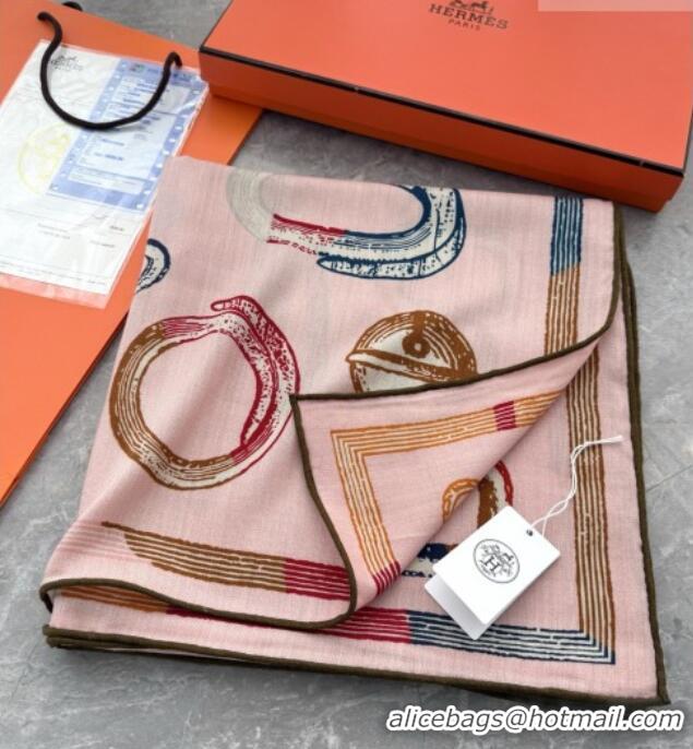 Top Quality Hermes Inventaire Poetique Pour un Conte Sellier Shawl 140 Scarf 140x140cm H1513 Pink 2026 Top