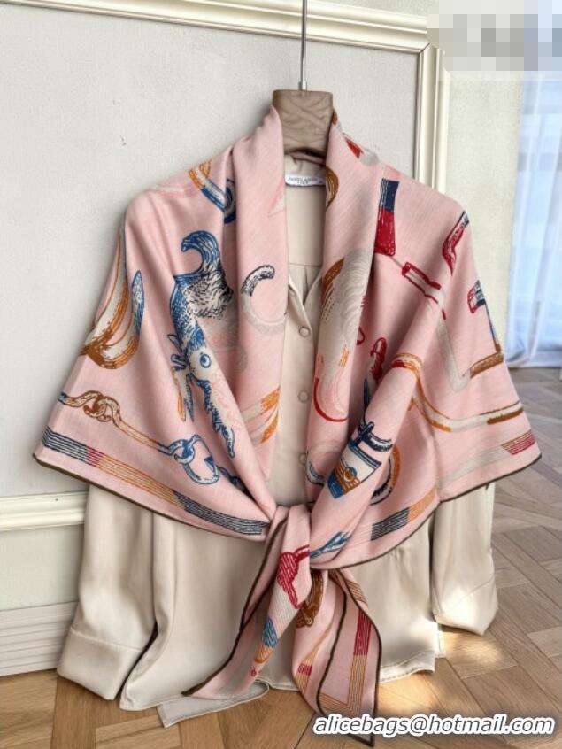 Top Quality Hermes Inventaire Poetique Pour un Conte Sellier Shawl 140 Scarf 140x140cm H1513 Pink 2026 Top
