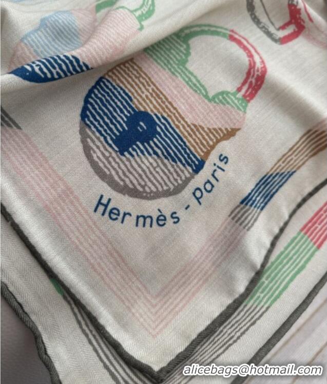Discount Hermes Inventaire Poetique Pour un Conte Sellier Shawl Scarf 140x140cm H1515 White/Green 2026 Top
