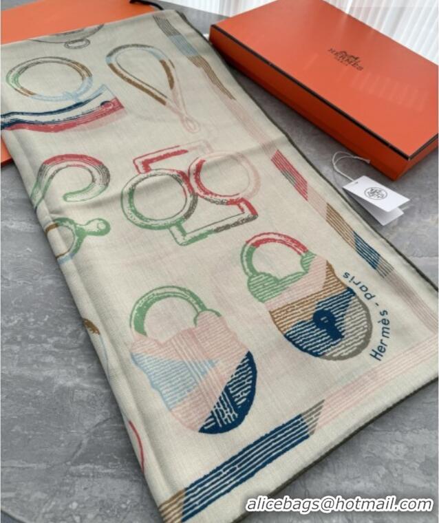 Discount Hermes Inventaire Poetique Pour un Conte Sellier Shawl Scarf 140x140cm H1515 White/Green 2026 Top