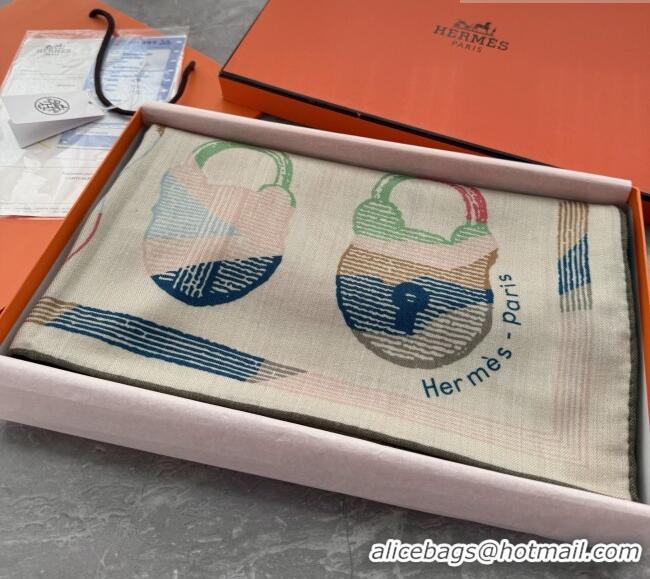 Discount Hermes Inventaire Poetique Pour un Conte Sellier Shawl Scarf 140x140cm H1515 White/Green 2026 Top