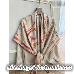 Best Price Hermes Inventaire Poetique Pour un Conte Sellier Shawl Scarf 140x140cm H1516 Beige/Yellow/Orange 2026 Top