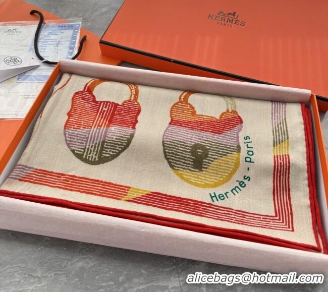 Best Price Hermes Inventaire Poetique Pour un Conte Sellier Shawl Scarf 140x140cm H1516 Beige/Yellow/Orange 2026 Top