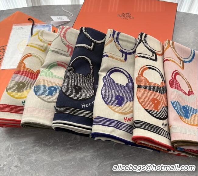 Trendy Design Hermes Inventaire Poetique Pour un Conte Sellier Shawl Scarf 140x140cm H1517 Beige/Blue 2026 Top