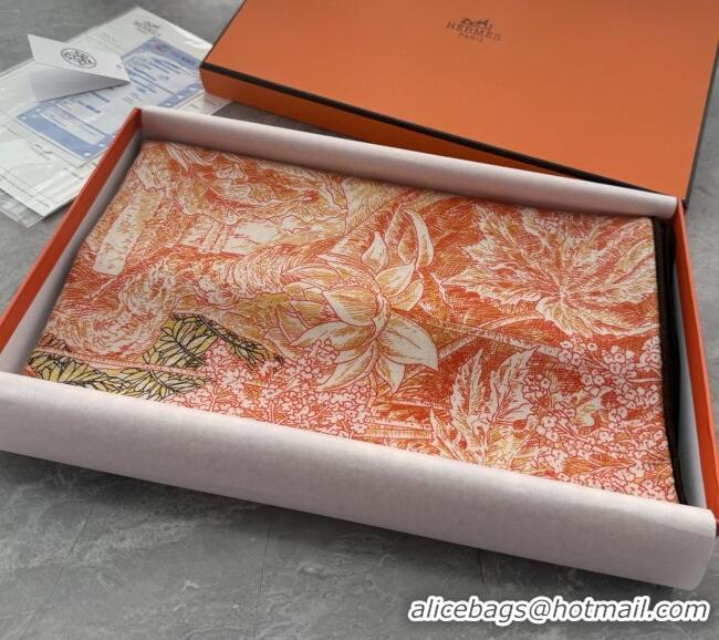Good Product Hermes Cashmere Silk Shawl Scarf 140x140cm H1519 Orange 2026 Top